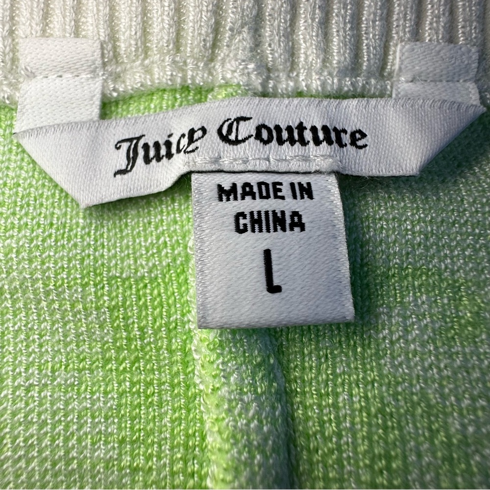 Juicy Couture Knit 2-piece Set Large Pink & Green Monogram‎ Crop Top & Short Y2K - Picture 10 of 16
